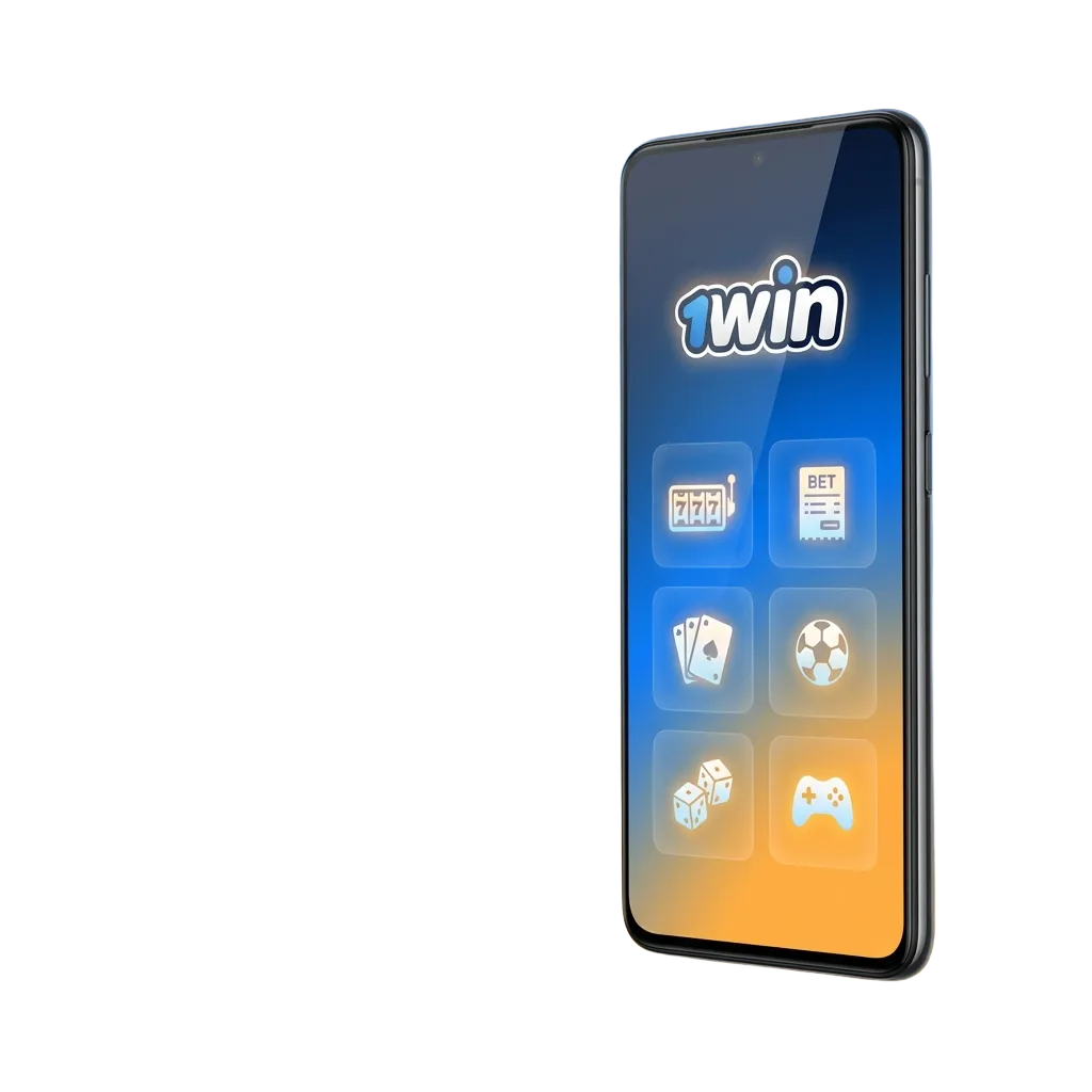 1win Android app interface showing mobile betting and casino games with download and login options