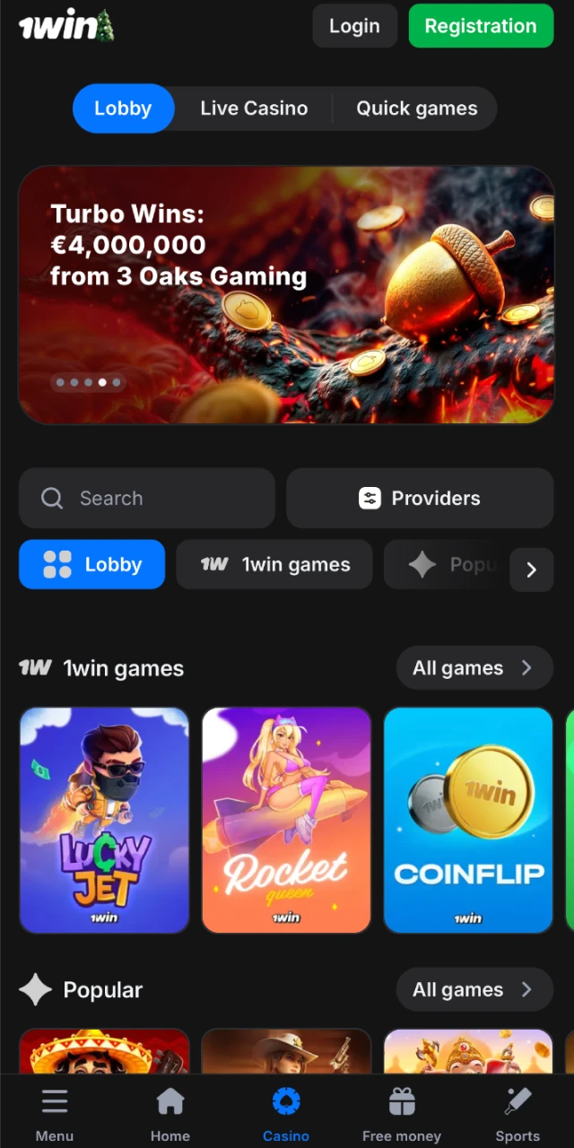 Play top-tier 1win app casino games on your mobile device.
