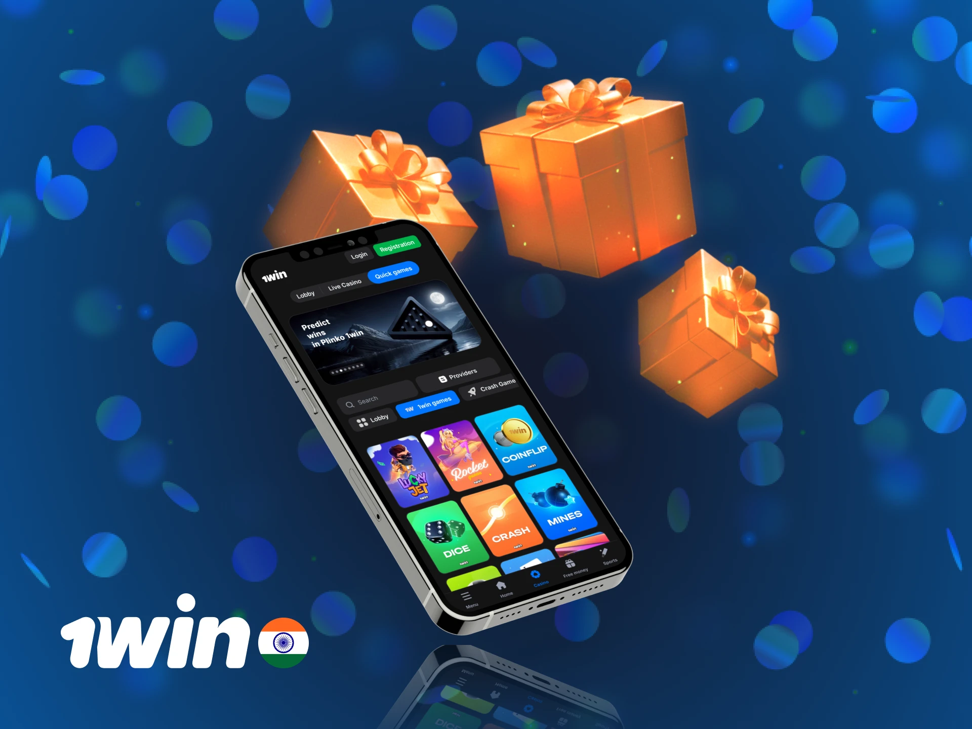 Install the 1win mobile app to claim your welcome bonus.
