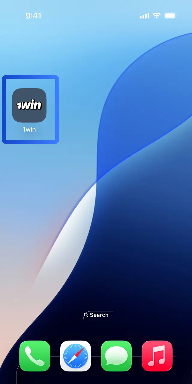 Tap the 1win app icon on your home screen and log in or register to start betting.
