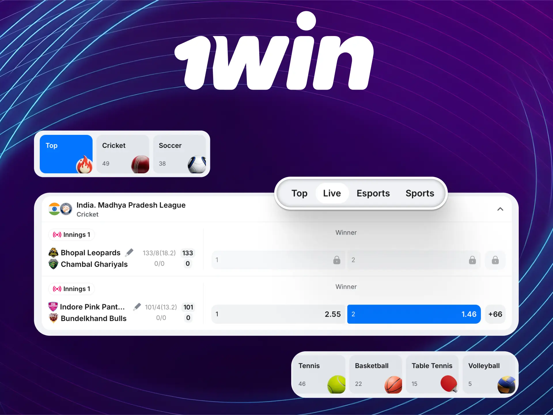 Live betting on 1win Global with dynamic odds updated in real time during matches.