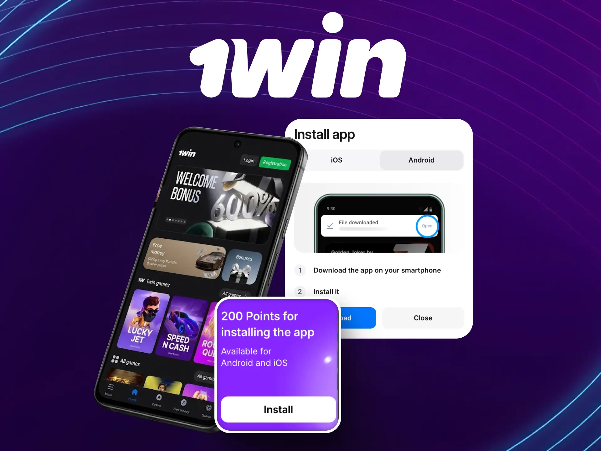 Download 1win Android app to bet on sports and play casino from your mobile.