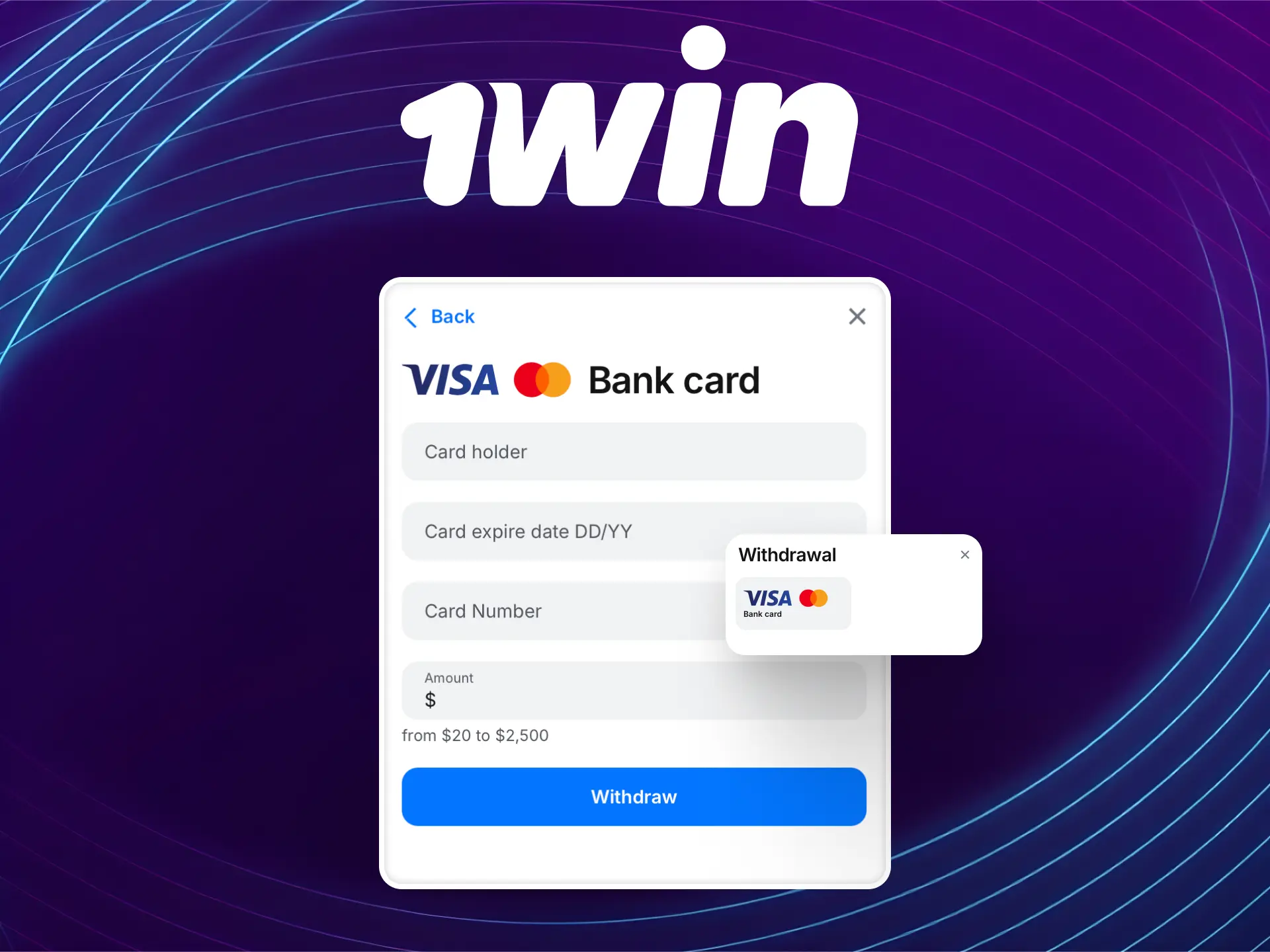 Withdrawal methods on 1win India with processing times and limits.